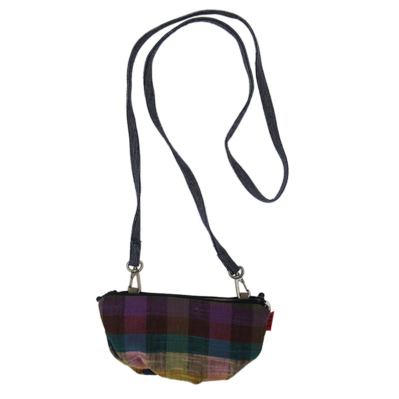 儀右ヱ門 久留米絣 ポシェット VV / 白樺 マルチカラフル